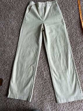 OAK + FORT Light Sage Straight Leg Pants